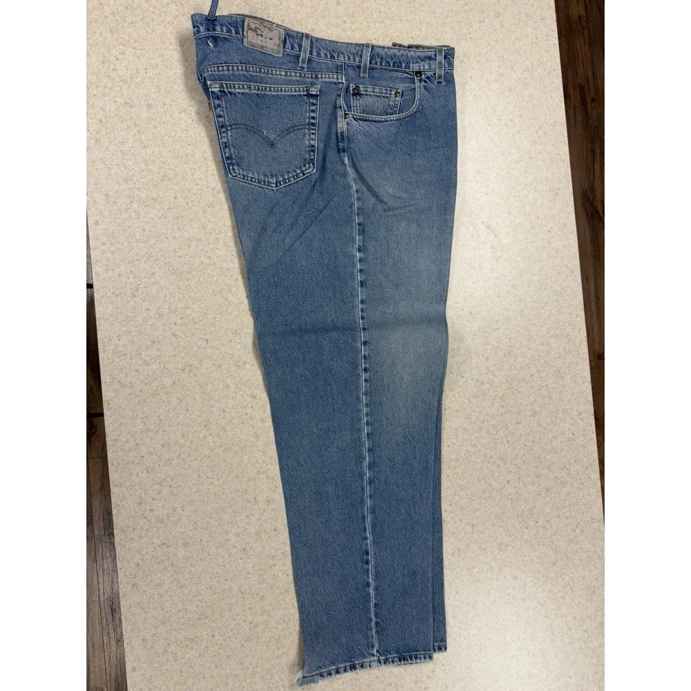Vintage Levi's 505 STARCHED Jeans Mens 46x32 Loose Fit Distressed Denim USA